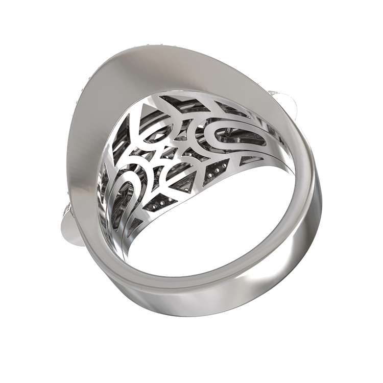 Кольцо из белого золота 585 пробы c бриллиантами