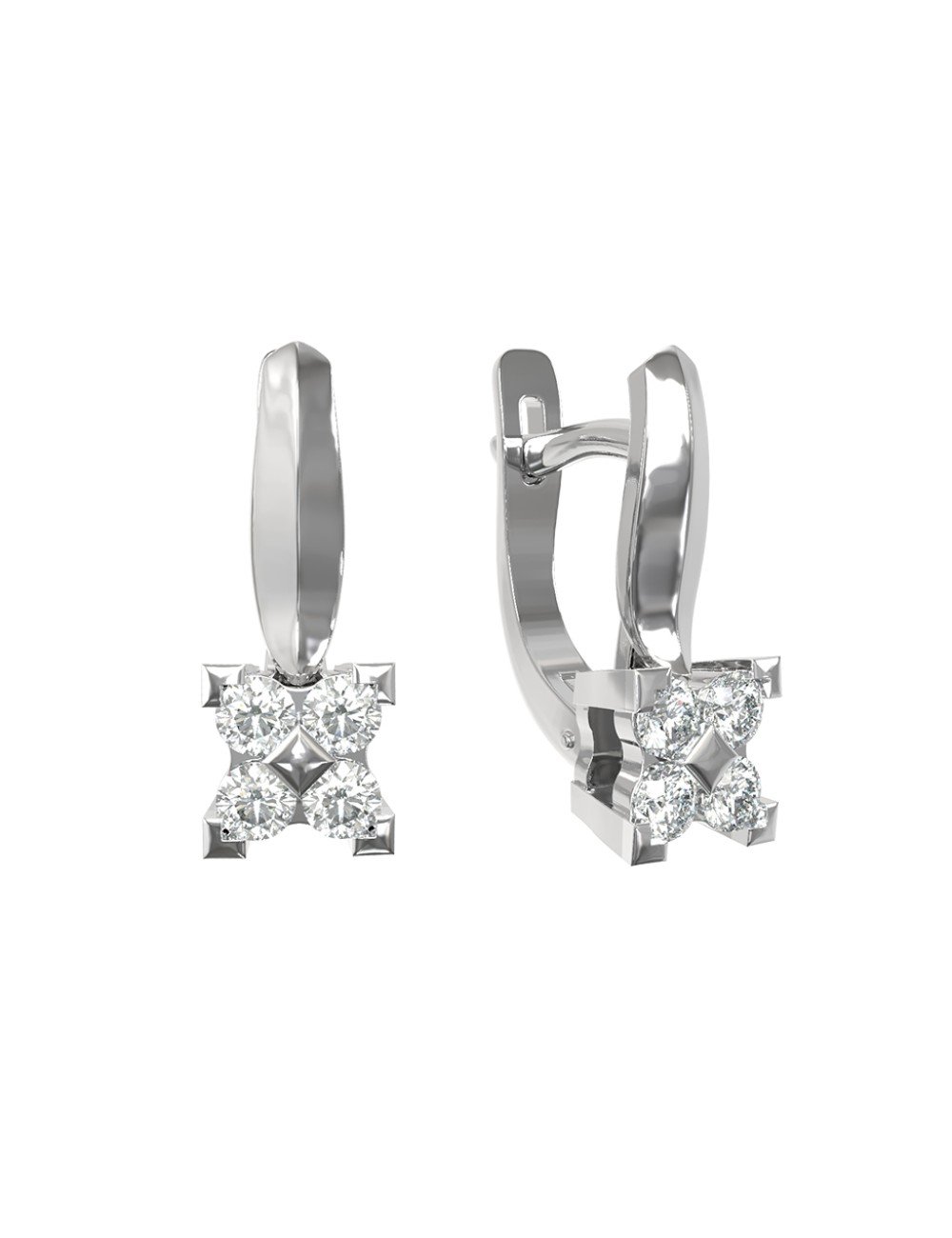 Серьги из белого золота c бриллиантами