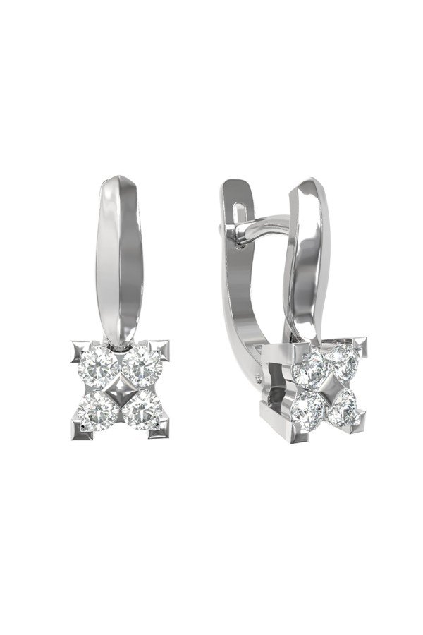 Серьги из белого золота c бриллиантами