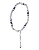 Браслет из белого золота c ониксом и лазуритом