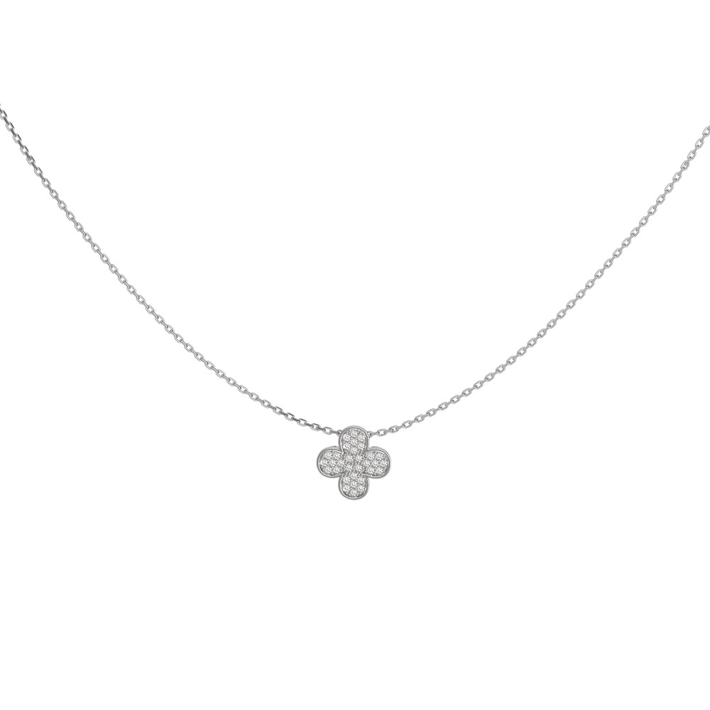 Колье из белого золота 585 пробы c бриллиантами