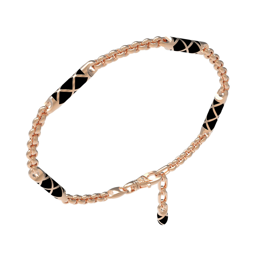 Браслет из красного золота 585 пробы c эмалью