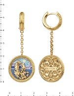 Серьги из лимонного золота c эмалью