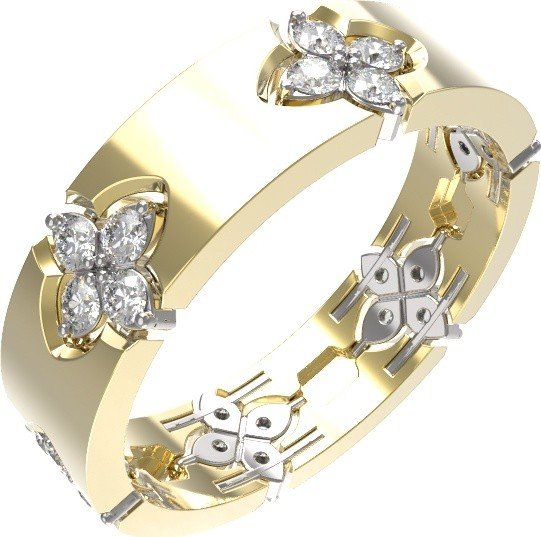 Кольцо из лимонного золота c бриллиантами