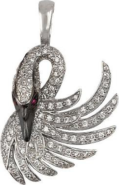 Подвеска из белого золота 585 пробы c фианитом