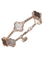 Браслет из золота c тигровым глазом и перламутром