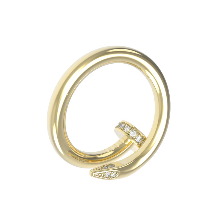 Кольцо из лимонного золота 585 пробы c бриллиантами