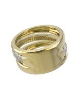 Кольцо из лимонного золота c бриллиантами