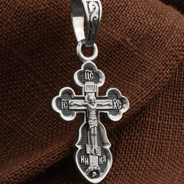 Крест из белого золота 585 пробы