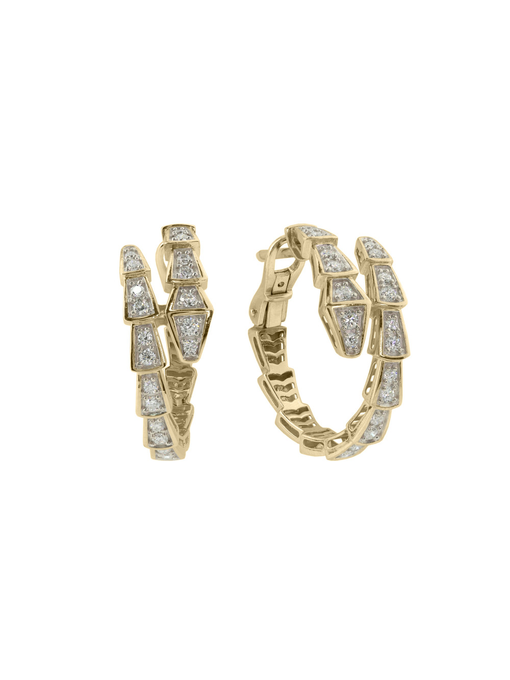 Серьги из лимонного золота 585 пробы c бриллиантами