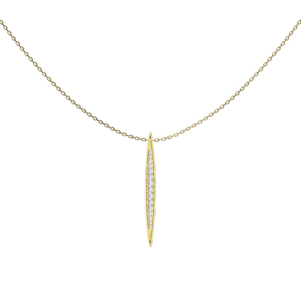 Колье из лимонного золота 585 пробы c бриллиантами