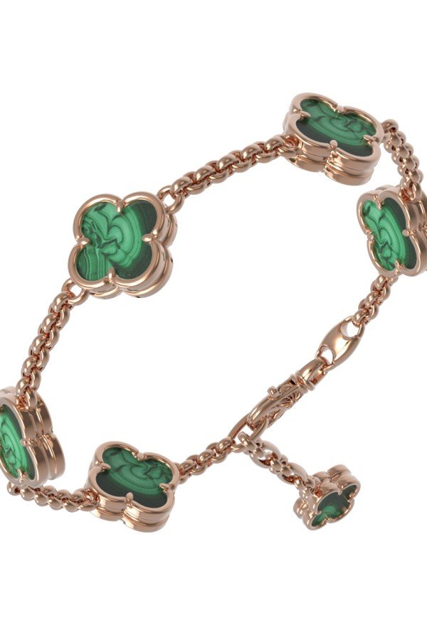 Браслет из золота c малахитом