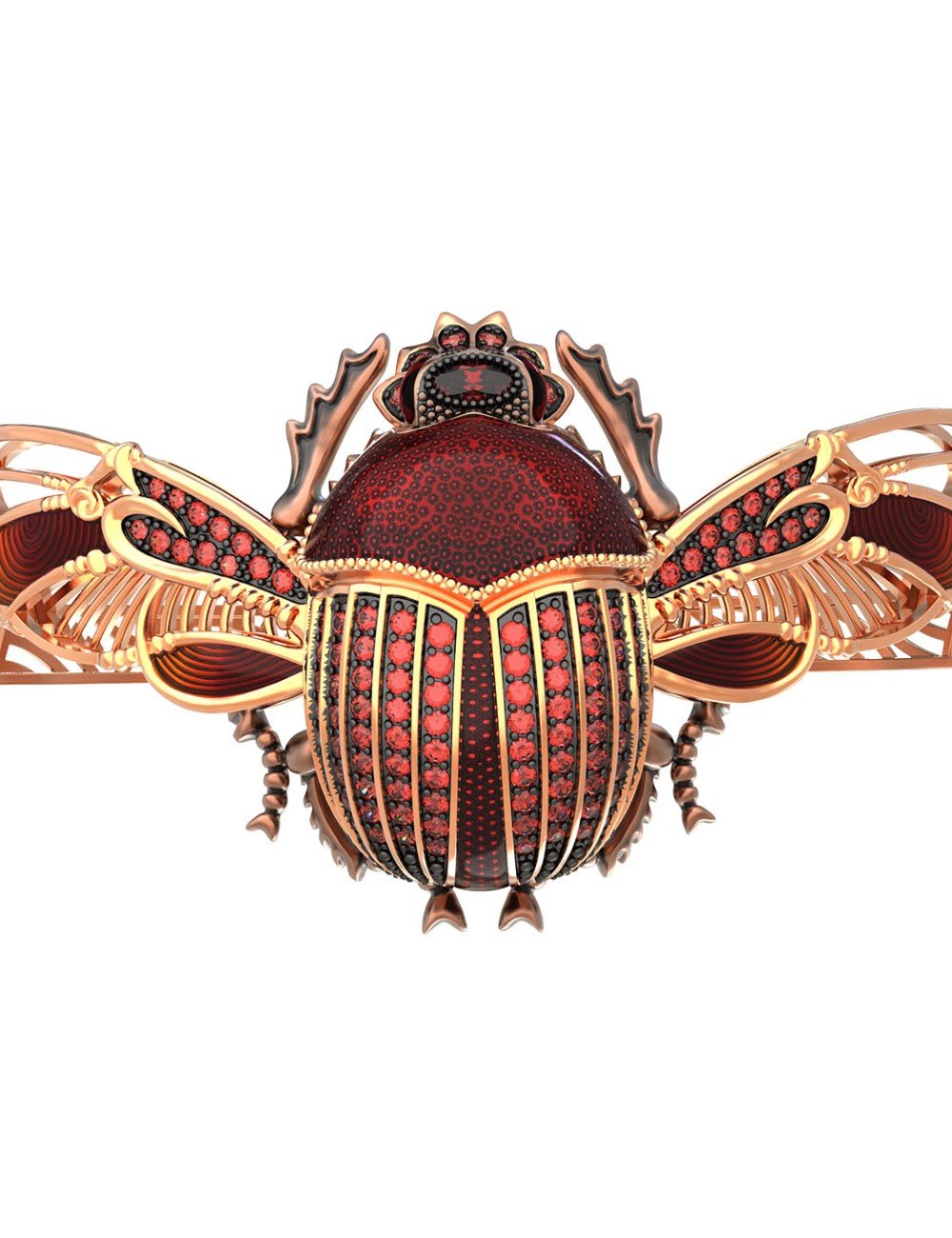 Браслет из золота c эмалью, фианитом, гранатом и эмалью