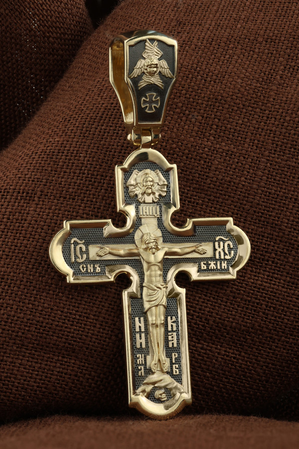 Крест из лимонного золота 585 пробы