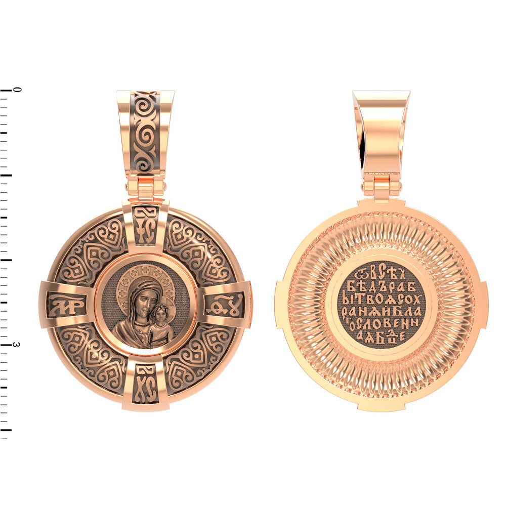 Нательная икона из красного золота 585 пробы