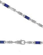 Цепь из белого золота c лазуритом