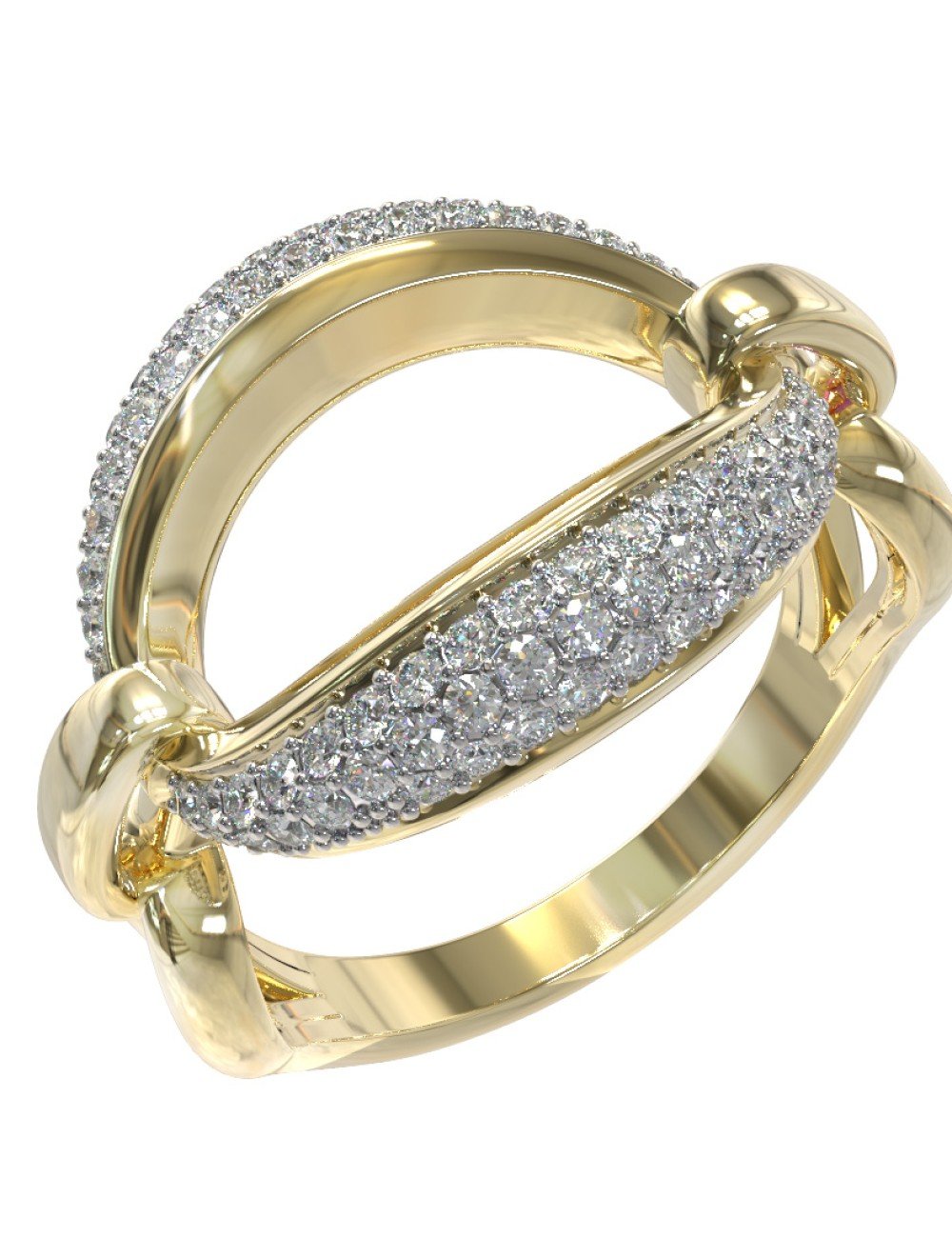 Кольцо из лимонного золота c бриллиантами