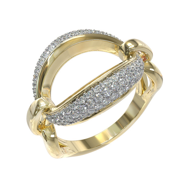 Кольцо из лимонного золота 585 пробы c бриллиантами