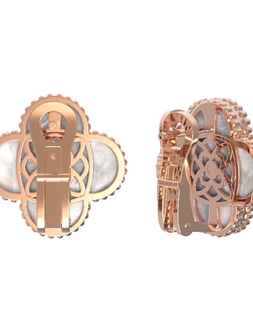 Серьги из золота c бриллиантами и перламутром