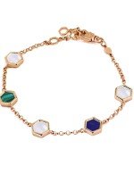 Браслет из золота c лазуритом, малахитом и перламутром