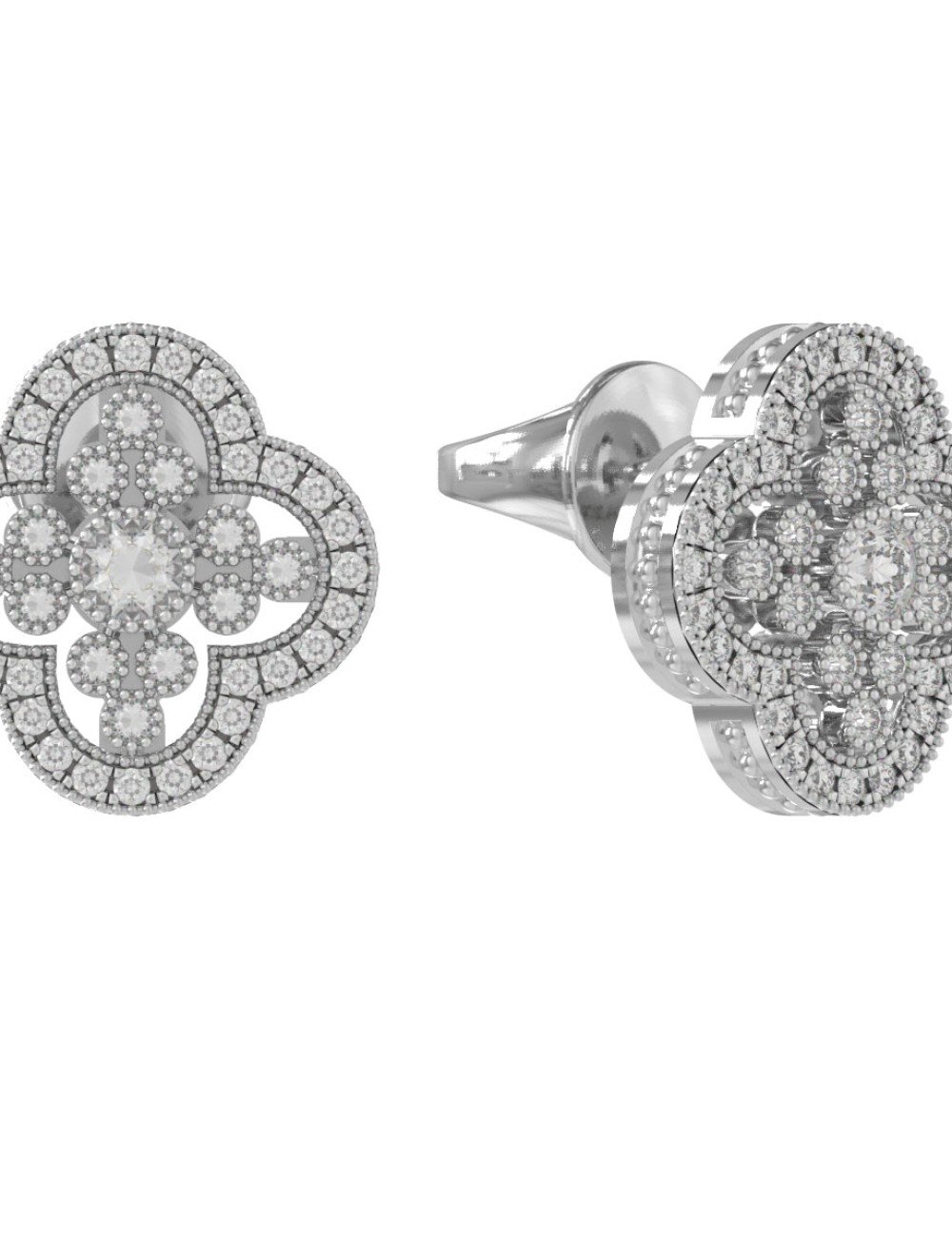 Серьги из белого золота c бриллиантами