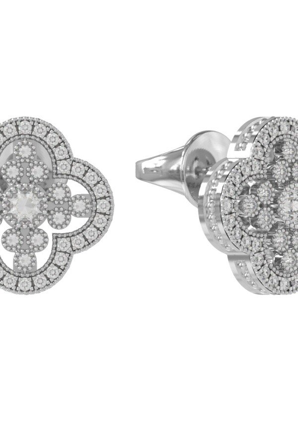 Серьги из белого золота c бриллиантами