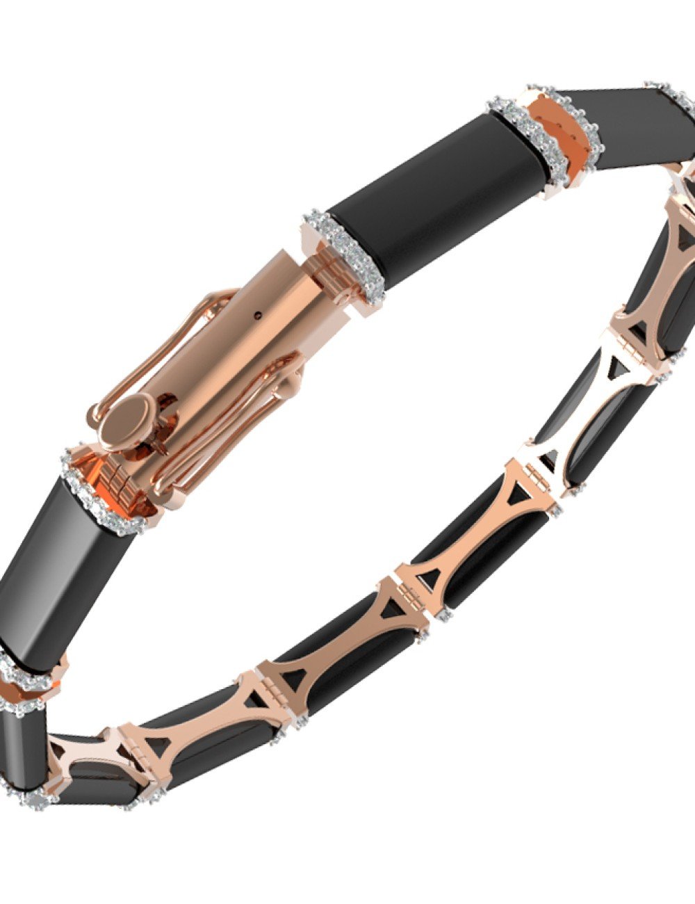 Браслет из золота c бриллиантами и ониксом