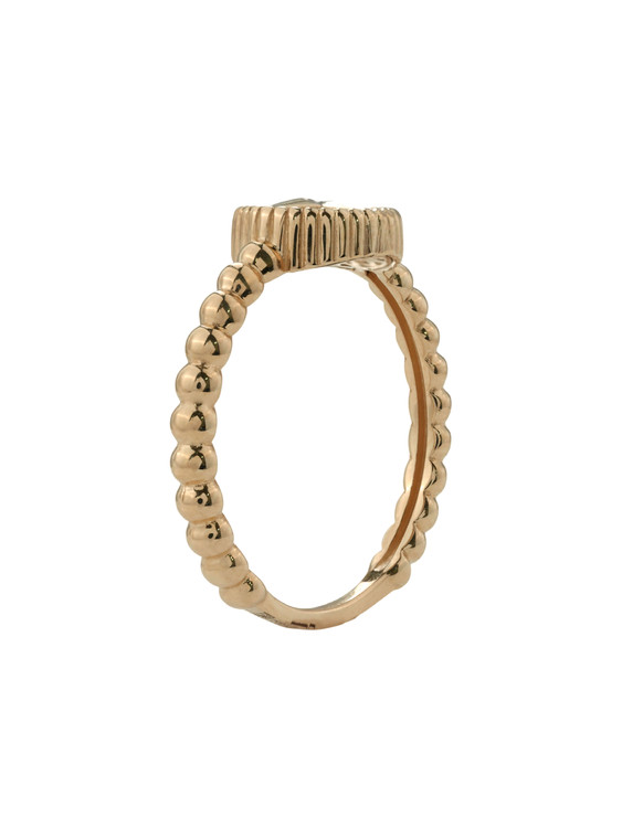 Кольцо из красного золота 585 пробы c бриллиантами и малахитом