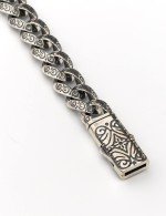 Браслет из серебра и золота c бриллиантами и рубином