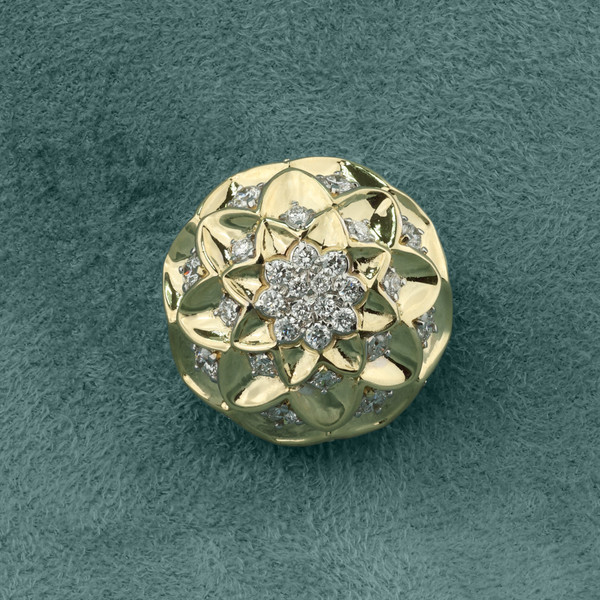 Подвеска из лимонного золота 585 пробы c бриллиантами