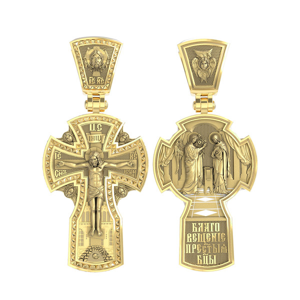 Крест из лимонного золота 585 пробы