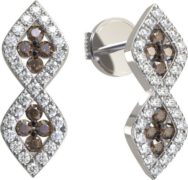 Серьги из белого золота c бриллиантами