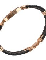 Браслет из золота c эмалью, шнурком и ониксом