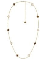 Колье из лимонного золота c тигровым глазом и перламутром