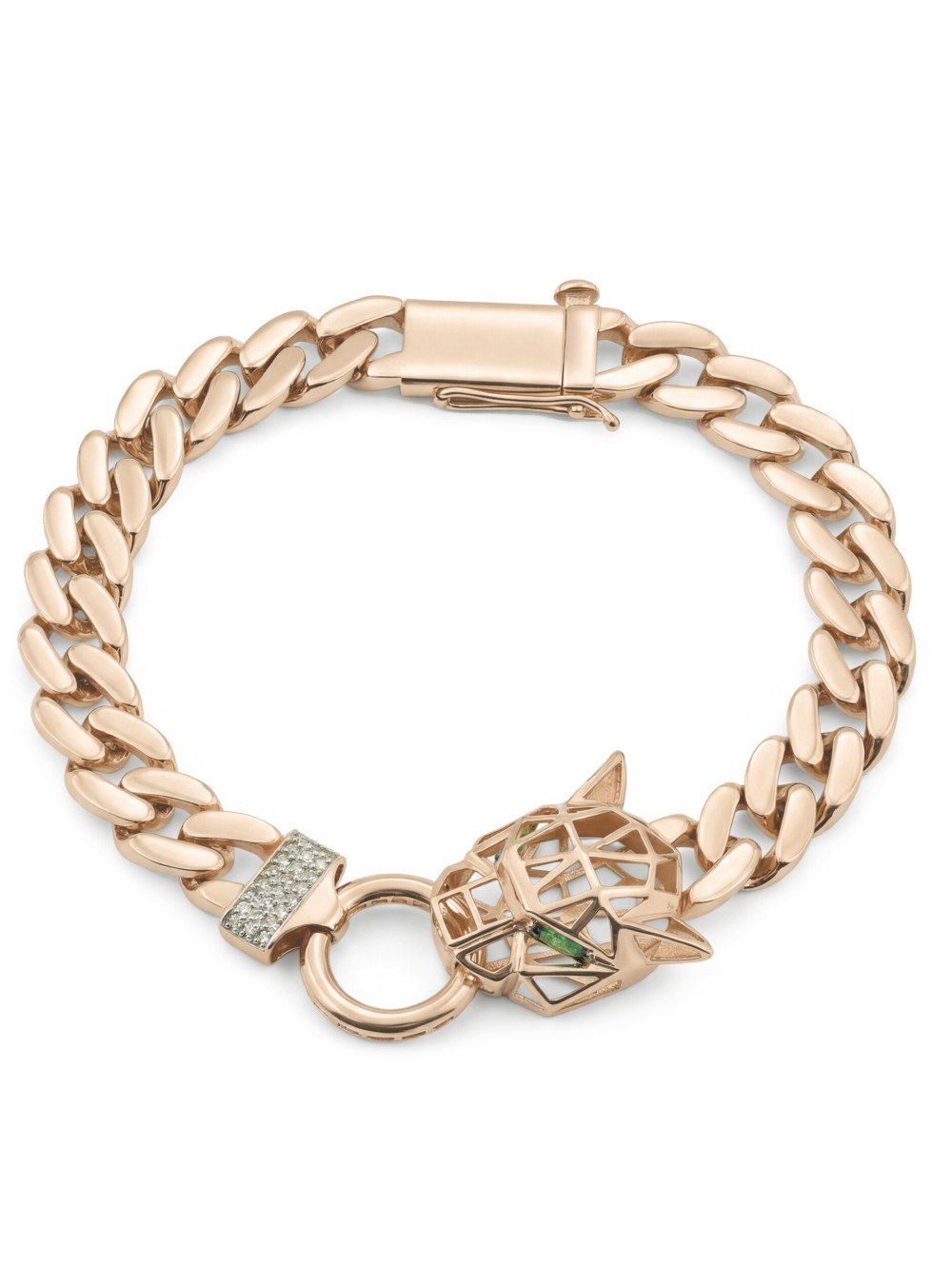 Браслет из золота c бриллиантами и изумрудом