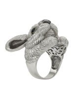 Кольцо из белого золота c эмалью