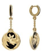 Серьги из лимонного золота c эмалью и ониксом