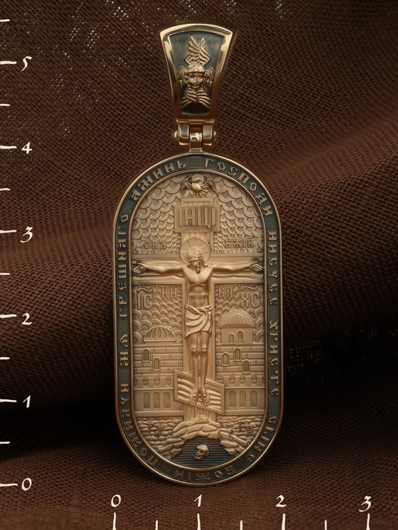 Нательная икона из красного золота 585 пробы