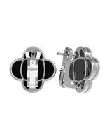 Серьги из белого золота c ониксом