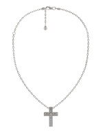 Крест из белого золота c бриллиантами