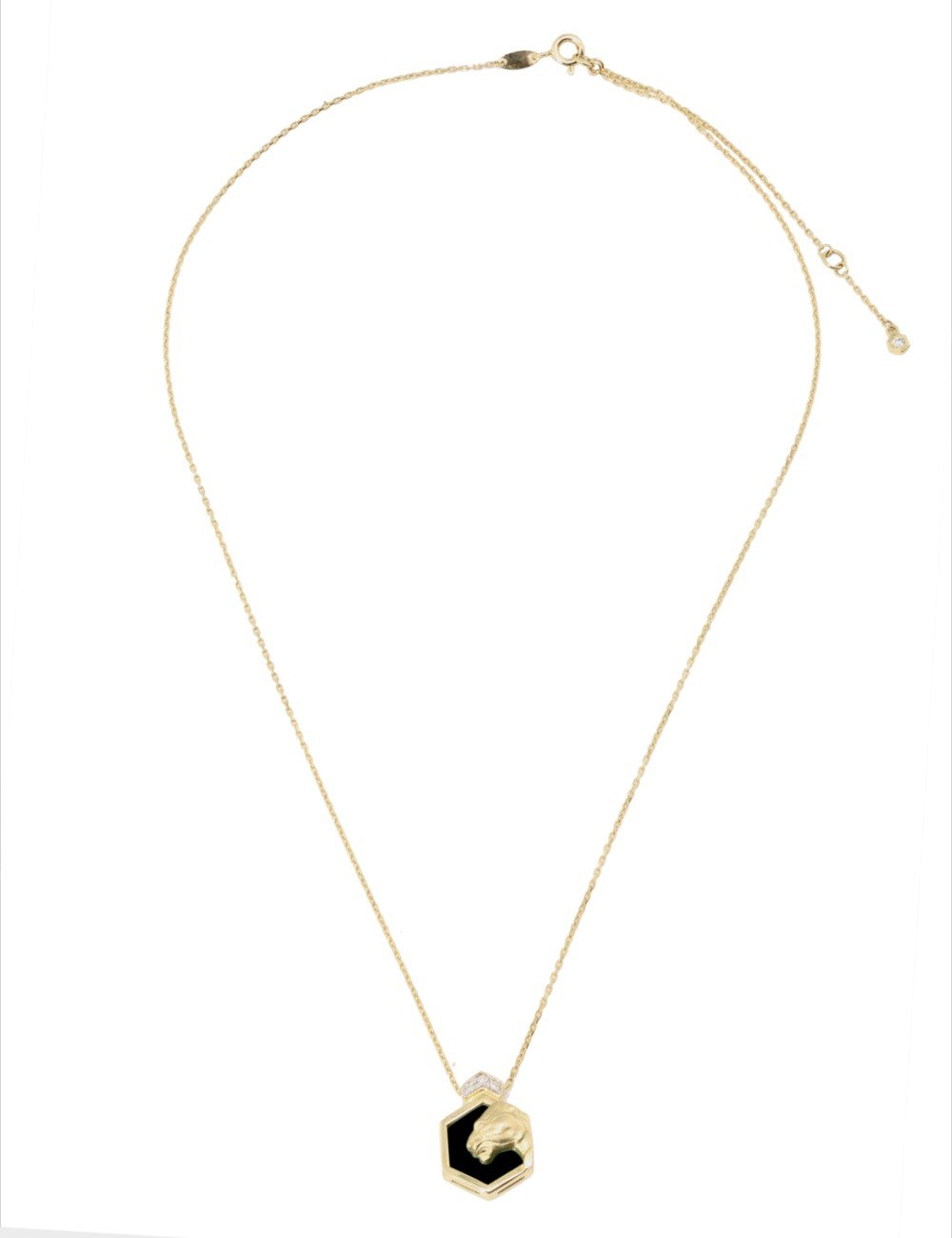 Колье из лимонного золота c бриллиантами и ониксом