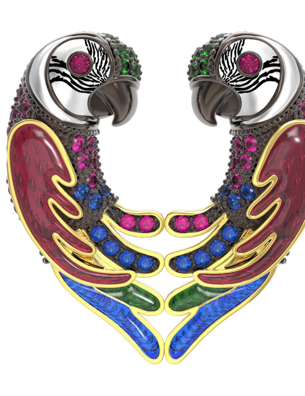 Подвеска из лимонного золота c эмалью и фианитом