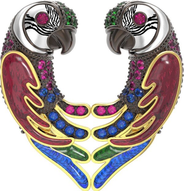 Подвеска из лимонного золота c эмалью и фианитом