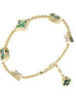 Браслет из лимонного золота c бриллиантами, малахитом и перламутром