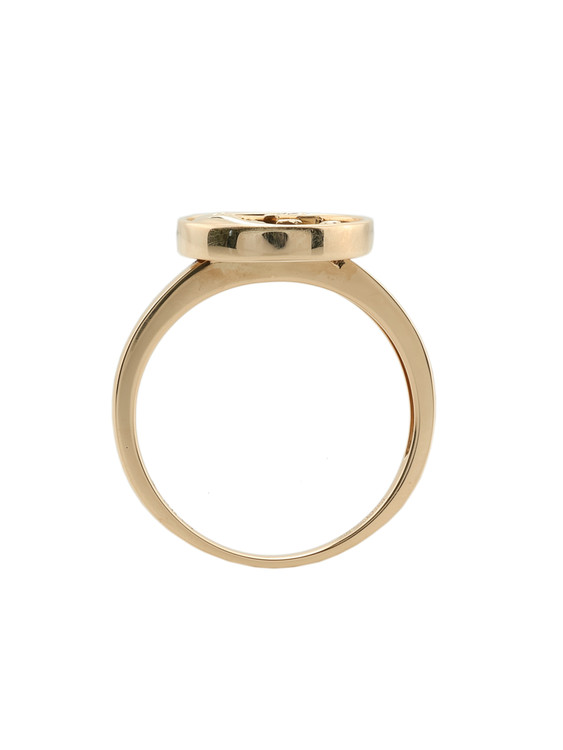 Кольцо из красного золота 585 пробы c бриллиантами и ониксом