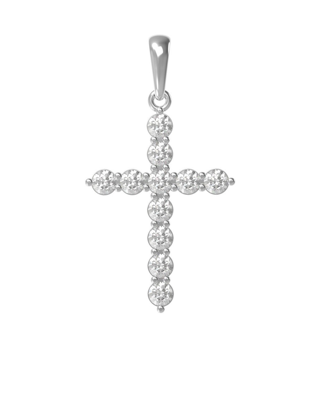 Крест из белого золота c бриллиантами