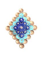 Кольцо из золота c бирюзой и лазуритом