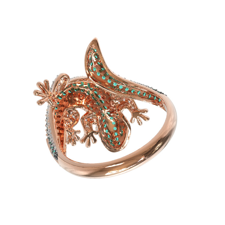 Кольцо из красного золота 585 пробы c фианитом