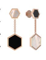 Серьги из золота c ониксом и перламутром