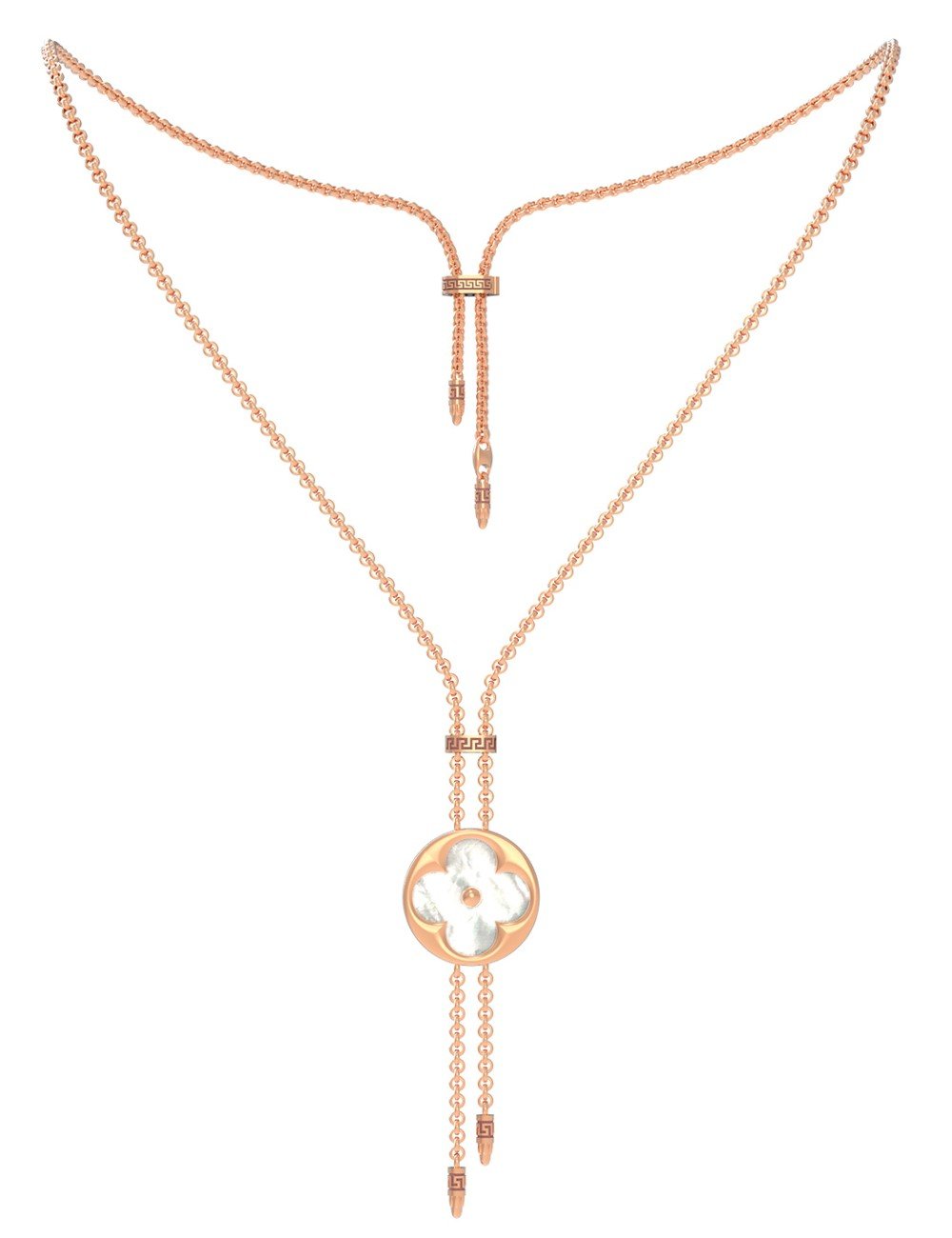 Колье из золота c лазуритом и перламутром